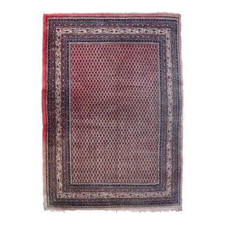 1970s Handmade Vintage Indian Seraband Rug 6.3' X 8.9' For Sale