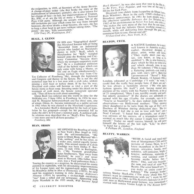 Paper "Celebrity Register: An Irreverent Compendium of American Quotable Notables" 1963 Amory, Cleveland [Editor] For Sale - Image 7 of 8