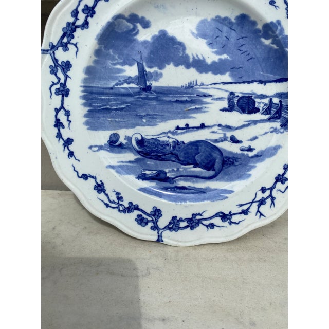 Victorian English Blue & White Plate Rat Brown Westhead and Moore, Circa 1890 For Sale - Image 3 of 7