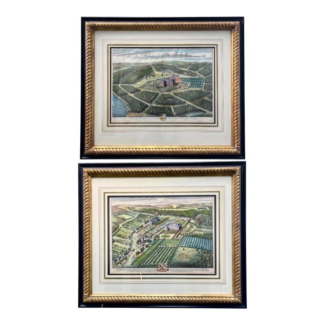 18th Century Hand Colored Engraving by Johannes Kip, Set of 2. For Sale