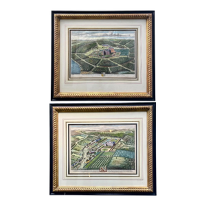 18th Century Hand Colored Engraving by Johannes Kip, Set of 2.