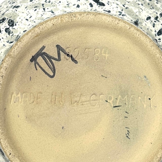 Elegantly Shaped Blue & White Ceramic Splatterware Planter Curation, Made in Germany - Group of 2 For Sale - Image 9 of 10