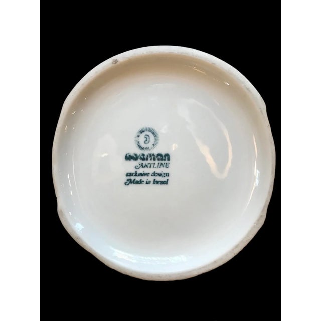 1970s Style of Tapio Wirkkala White Ceramic Vessel by Naaman Artline Porcelain, Israel For Sale - Image 10 of 11