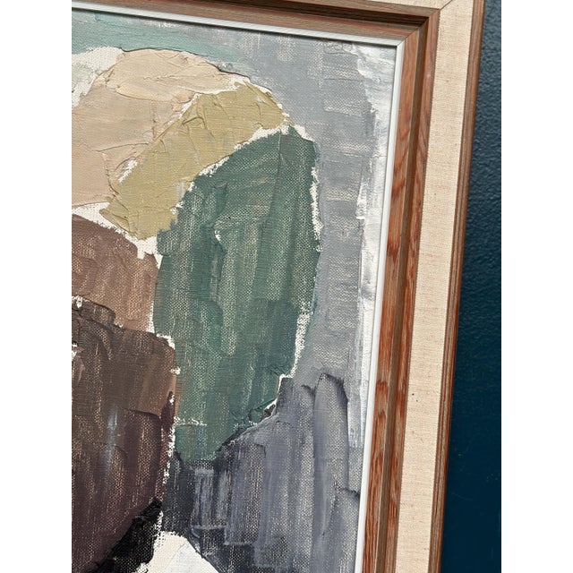 Liisa Chaudhuri, Cubist Portrait, 1960s, Oil Painting on Canvas, Framed For Sale - Image 14 of 18