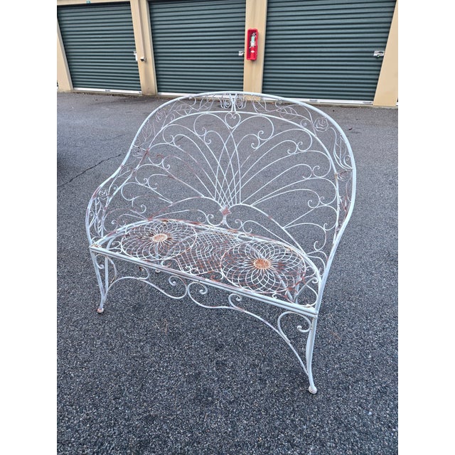 Vintage Salterini Wrought Iron Outdoor Patio Furniture, 3 Pieces For Sale - Image 10 of 11