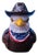 Patriotic Eagle Figurine – 3.9" Resin Bald Eagle Bust With Cowboy Hat & Leather Jacket For Sale