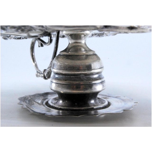 Silver Silver Paddle with Embossed Flowers and Resting on Three Feet For Sale - Image 8 of 10