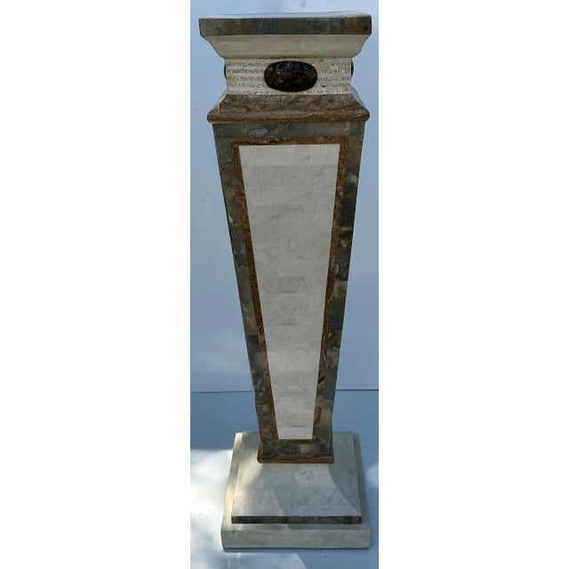 Maitland Smith tessellated marble pedestal