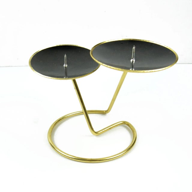 Brass 1970s Space Age Style Candlestick, Belgium For Sale - Image 8 of 11