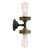 Vintage Cast Iron Double Sconce Wall Lamp in Frosted Glass and Brass For Sale - Image 9 of 11