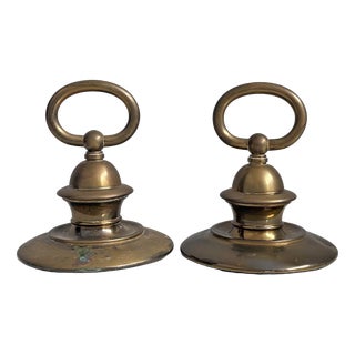 Mid-Century Modern Italian Brass Doorstops, 1950s, Set of 2 For Sale