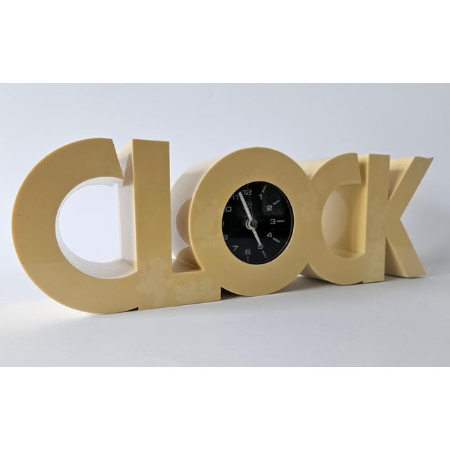Gold Mid-Century Space Age Desk Clock, Italy, 1970s For Sale - Image 8 of 11