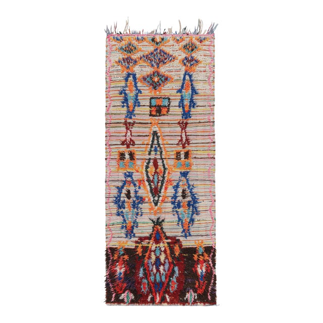 Vintage Moroccan Runner With Colorful Patterns and Stripes, From Rug & Kilim For Sale