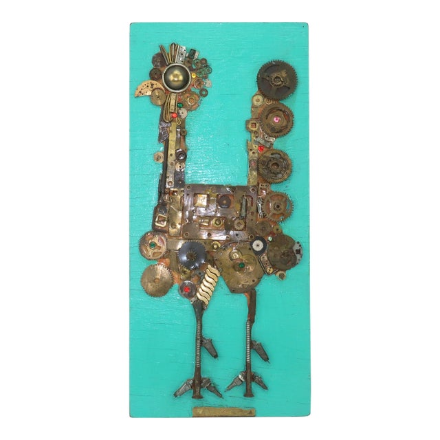 Shih Hwa Brutalist Chicken Assemblage Wall Sculpture, 1960's For Sale