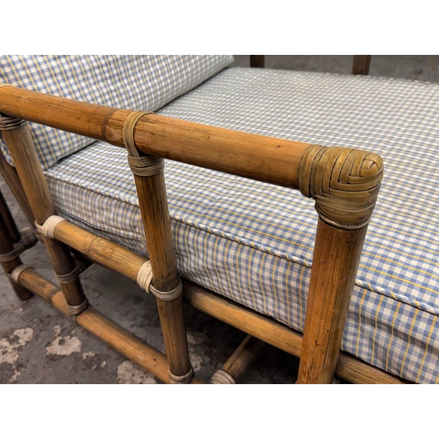 McGuire Furniture Bamboo Chaise Lounge, Circa 1970's For Sale - Image 10 of 12