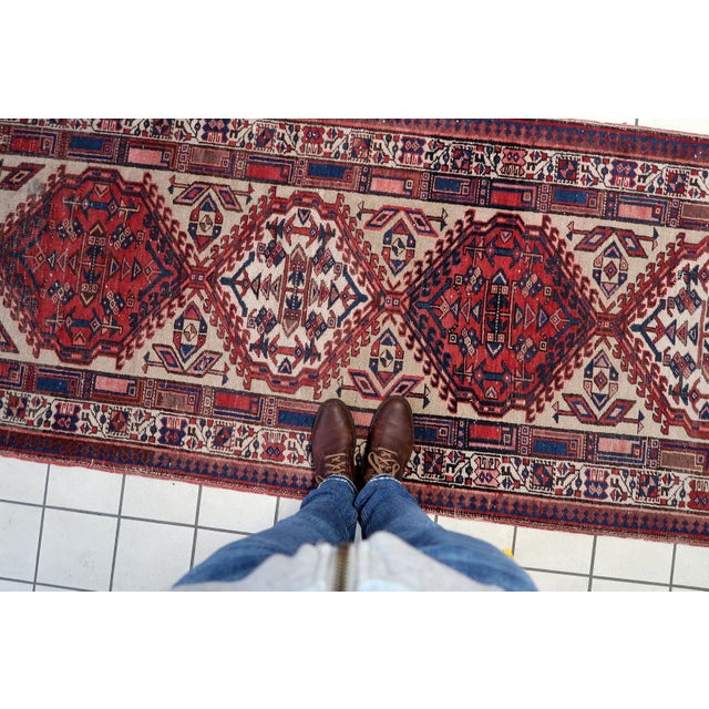 1920s 1920s, Handmade Antique Persian Serab Runner 3.3' X 10.6' For Sale - Image 5 of 11
