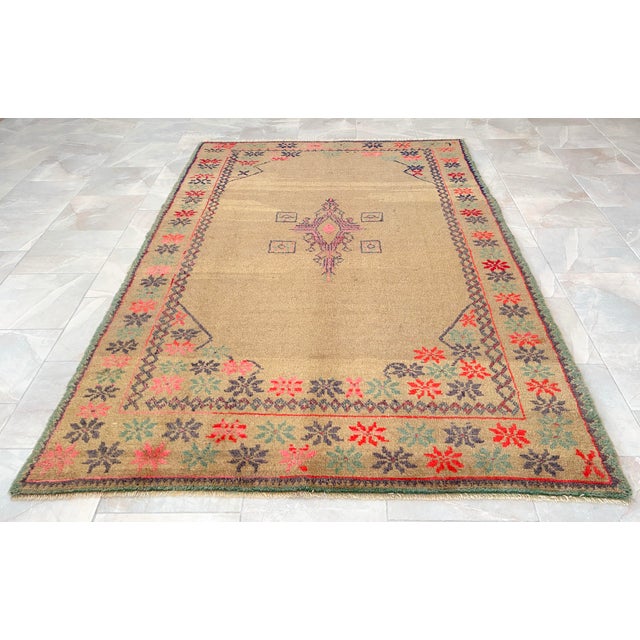 Hand-Knotted Antique Oushak Rug Circa 1900 High Pile Turkish Rug - 5'9" X 8'10" For Sale - Image 6 of 12