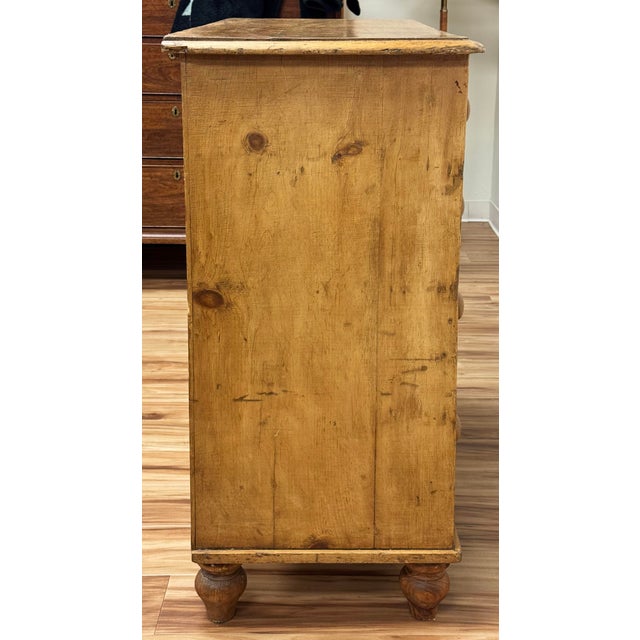 Brown Antique English Victorian Pine Chest of Drawers For Sale - Image 8 of 15