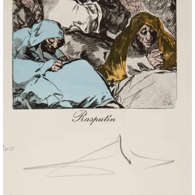 Etching, Heliogravure and Pochoir, printed on BFK Rives paper. Table 46 from the Series "Les Caprices de Goya de Dalì"....