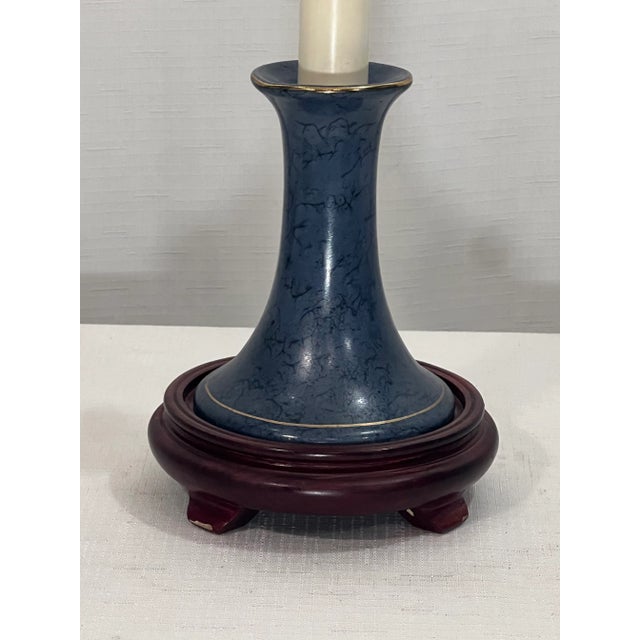 Vintage Candlestick Table Lamp With Handmade Shade With American Pintail Ducks For Sale In Mobile - Image 6 of 12