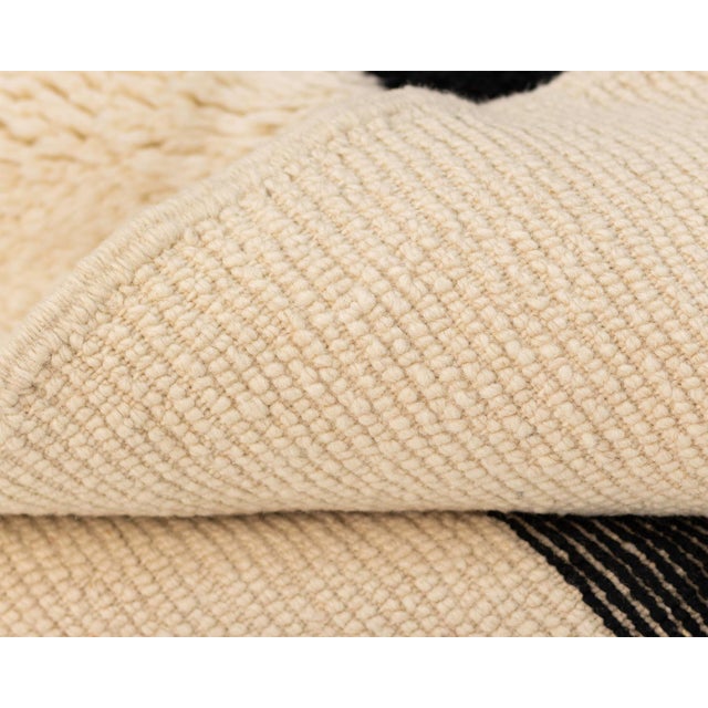 Black Hand-Knotted Wool Rug by Azele Studio For Sale - Image 8 of 9