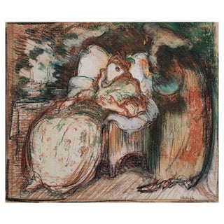 Otto II Vautier, Le malade imaginaire de Molière, Pastel on Watercolor Paper, Framed For Sale