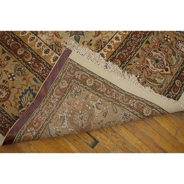 Beige 1940s Antique Classic Beige Ground Floral Medallion Tabriz Handknotted Wool Rug For Sale - Image 8 of 8