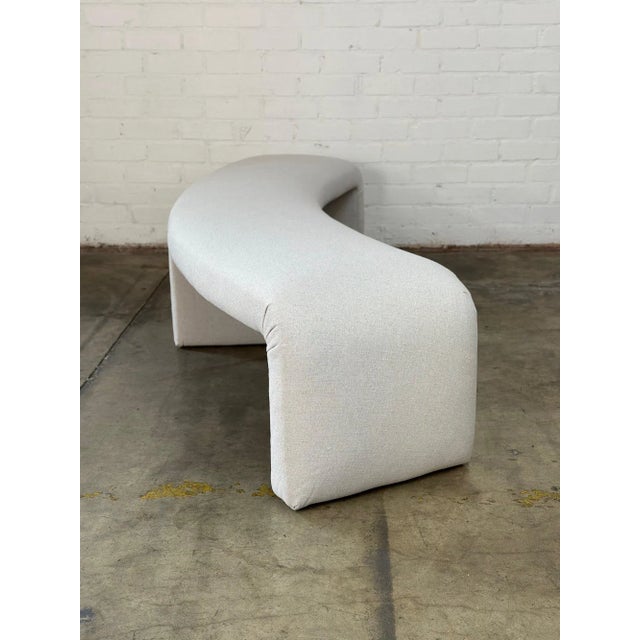Contemporary Handcrafted Curved Waterfall Bench For Sale - Image 3 of 11