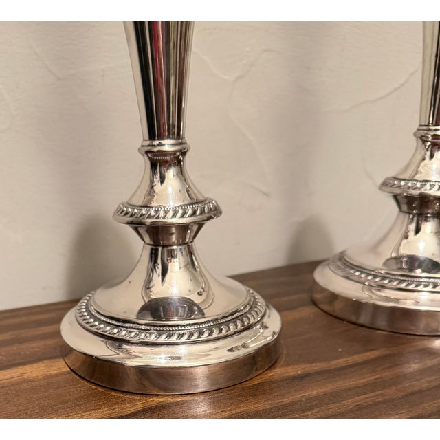 Early 19th Century Pair of George III Old Sheffield Plate Three-Light Candelabra, Early 19th Century For Sale - Image 5 of 18