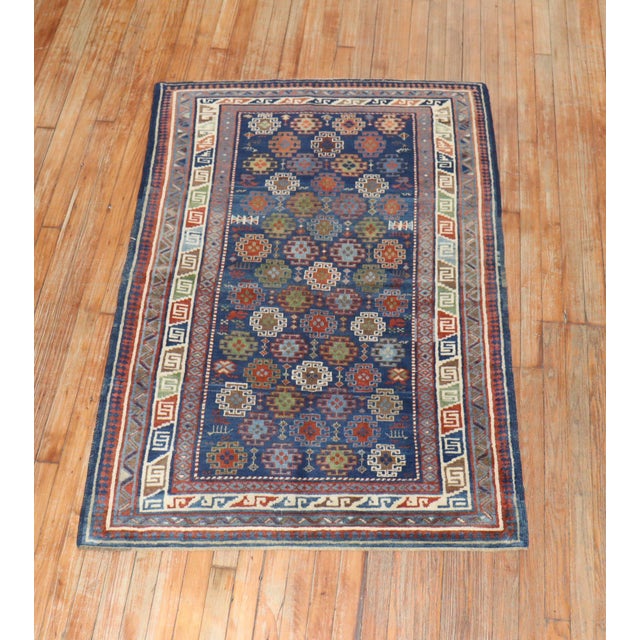 Blue Antique Caucasian Kuba Rug For Sale - Image 10 of 18