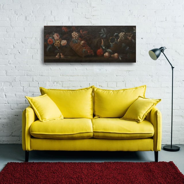 We are pleased to present this 18th-century Italian oil on canvas painting. It is a charming still life with flowers and...