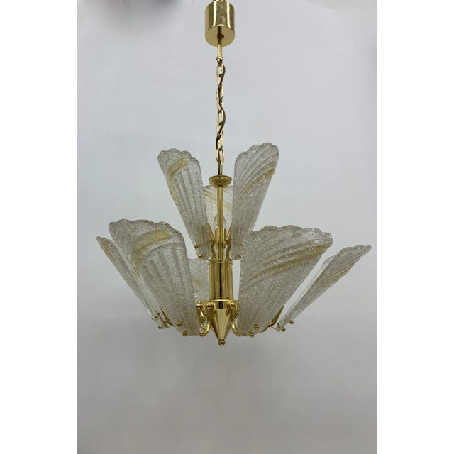 Large Hollywood Regency Italian Murano Glass Chandelier, 1970s For Sale - Image 6 of 6