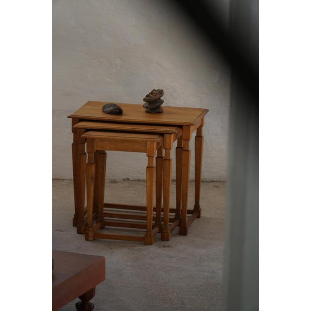 Mid-Century Danish Nesting Tables in Oak, 1960s, Set of 3 For Sale - Image 9 of 18
