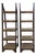 Pair of Mid-Century Wood and Woven Rush Etageres, 20th Century For Sale