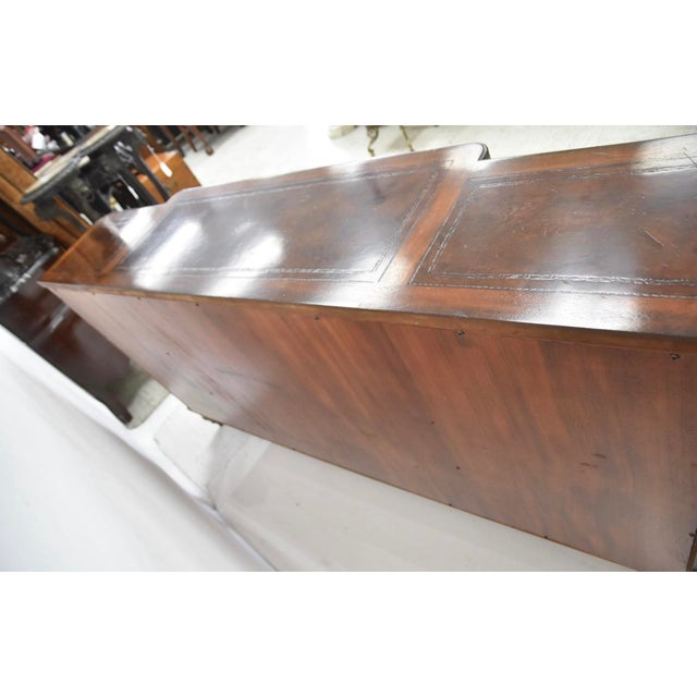 Maitland-Smith Trompe-L‚Äôoeil Book Form Leather Top Fruitwood Library Cabinet / Credenza / Console For Sale - Image 10 of 12