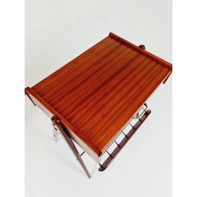 Metal Mid-Century Danish Mahogany and Brass Nightstands, 1960s, Set of 2 For Sale - Image 7 of 18