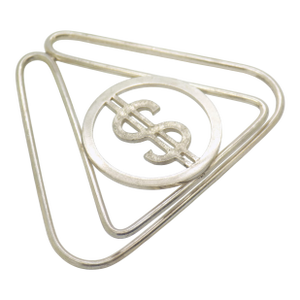 Vintage Italian Handmade Genuine Silver Money Clip With Dollar Symbol