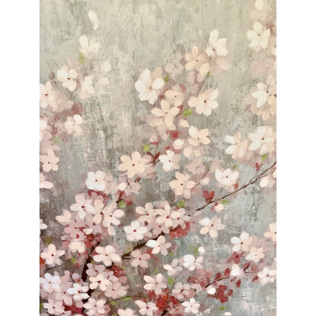 Large Oil Painting of Cherry Blossoms - Unknown Artist For Sale - Image 4 of 10