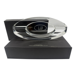 Alfred Dunhill Cut Crystal Oval Ashtray With Original Box