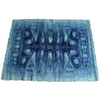 Mid-Century Modern Danish Rya Rug - 4'4" X 5' For Sale