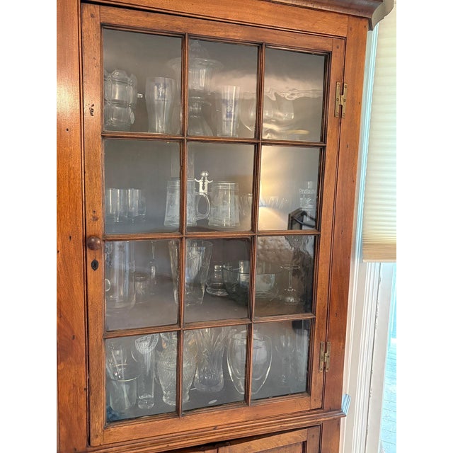 Wood Antique Federal Corner Cupboard Cabinet For Sale - Image 7 of 18