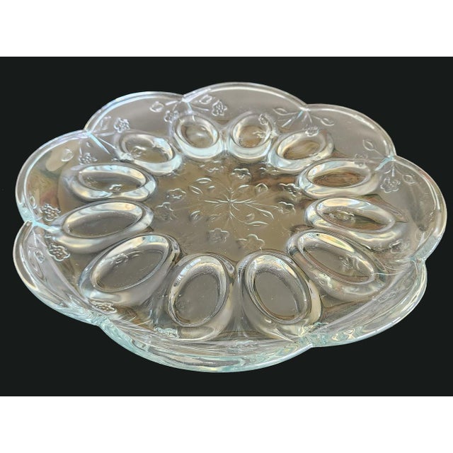 Glass Vintage 12" Round Egg & Relish Tray Savannah Clear From Anchor Hocking For Sale - Image 7 of 7