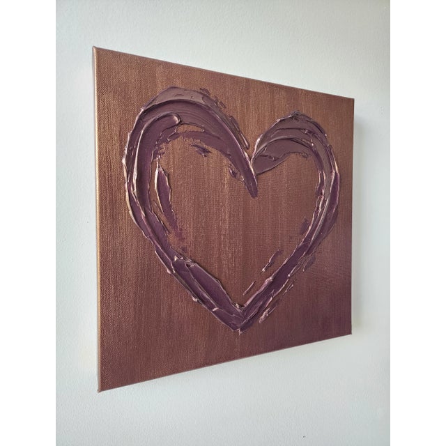 Abstract Copper Heart Painting For Sale - Image 3 of 8