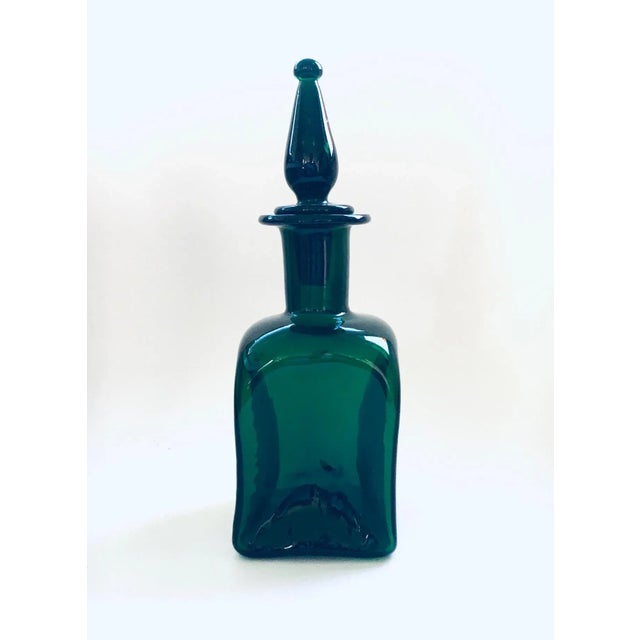 Mid-Century Modern Vintage French Art Glass Decanter Bottle, 1950s For Sale - Image 3 of 11