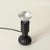 Marvelous and iconic large model 600/c table lamp in black leather and lacquered metal designed by gino sarfatti and...