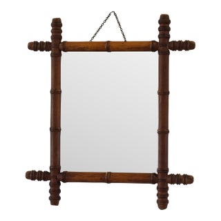 Antique French Faux Bamboo Mirror For Sale