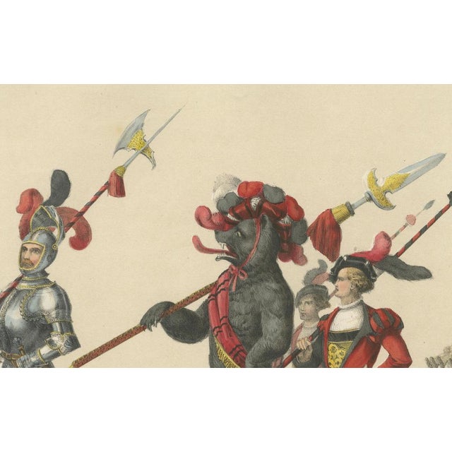 The Armored Leader and the Bear A Bernese Procession, 1855, Paper For Sale - Image 4 of 10