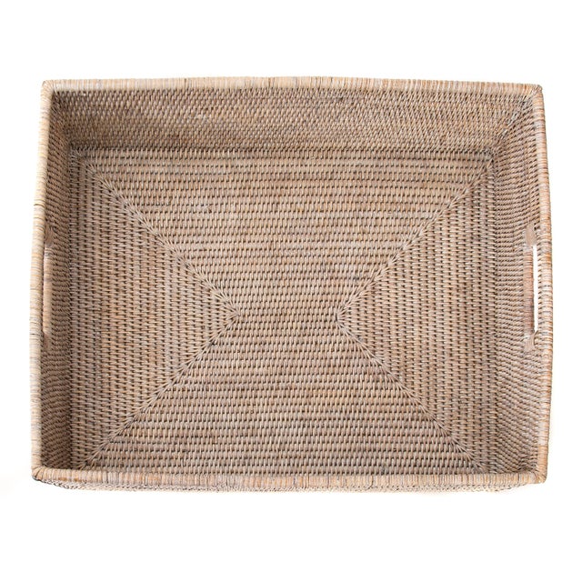 Artifacts Rattan Rectangular Basket 20"x16"x6" For Sale - Image 4 of 6