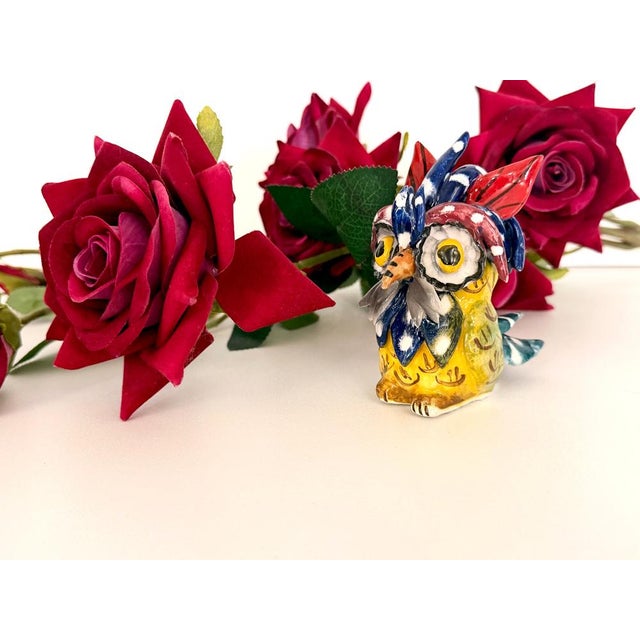 Made in Vietri, Italy, 1925. Hand-painted and lacquered polichromed ceramic owl. This piece is marked and signed. It is a...