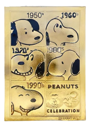 23k Yellow Gold Peanuts “Snoopy” 50-Year Celebration Card